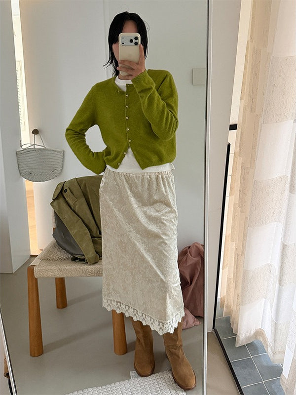 VELVET LACE SKIRT 2478