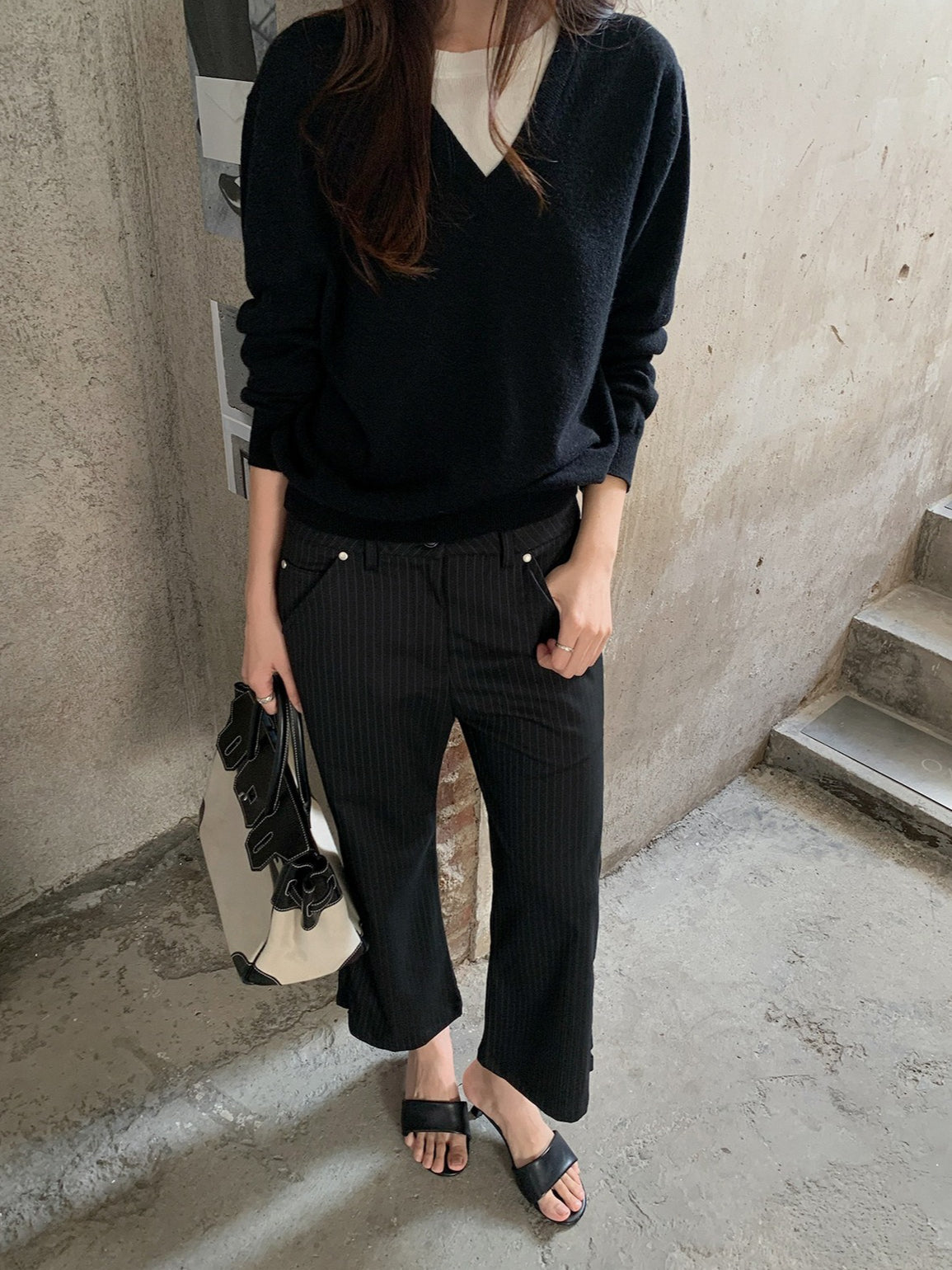 LAYERED-LOOK MINIMAL KNIT 2454