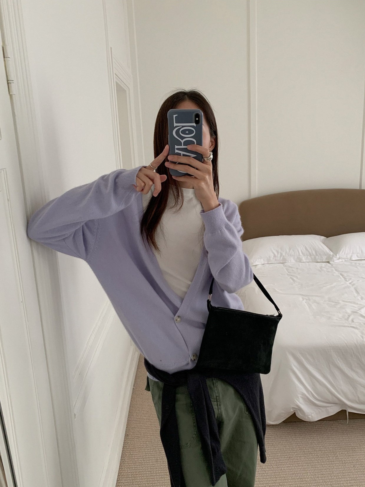 LOOSE ASYM V-CARDIGAN 2464