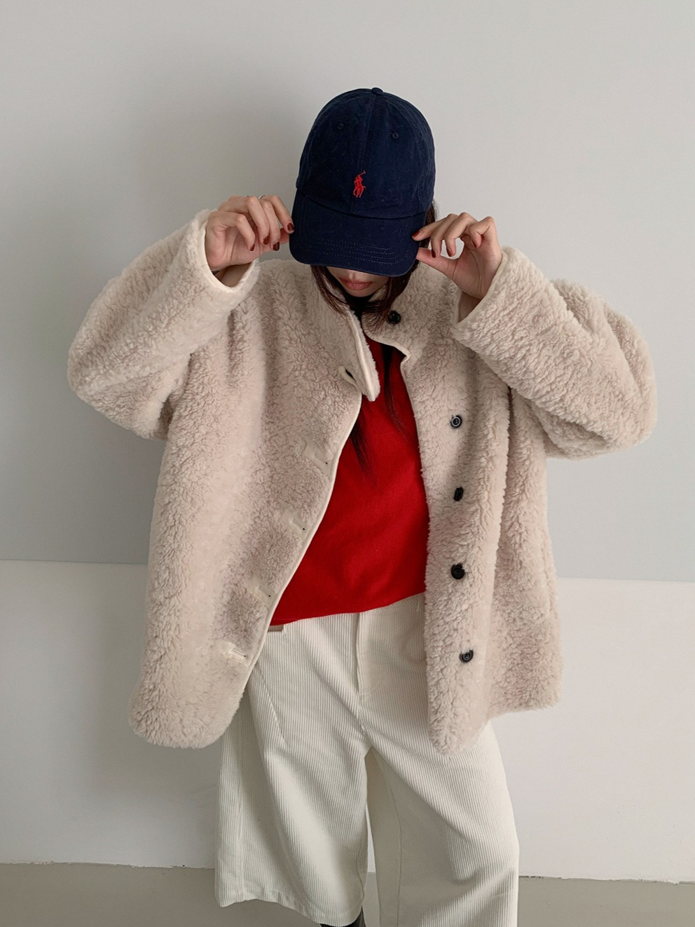 スタンドカラーボアコート 2209