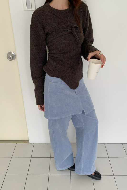 ストール付ラウンドネックカラーニット 2219