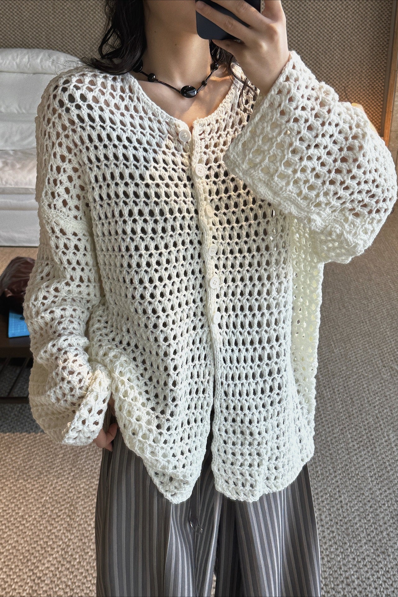 シアーメッシュニットカーディガン 2265