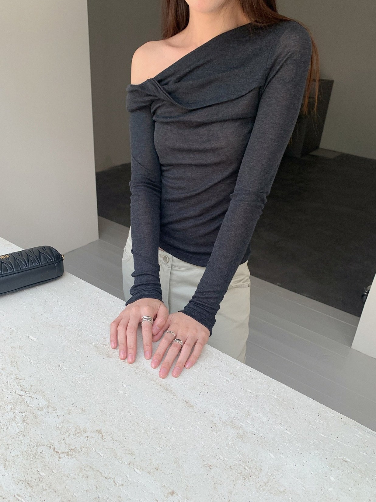 ONE-SHOULDER SHEER TOP 2467