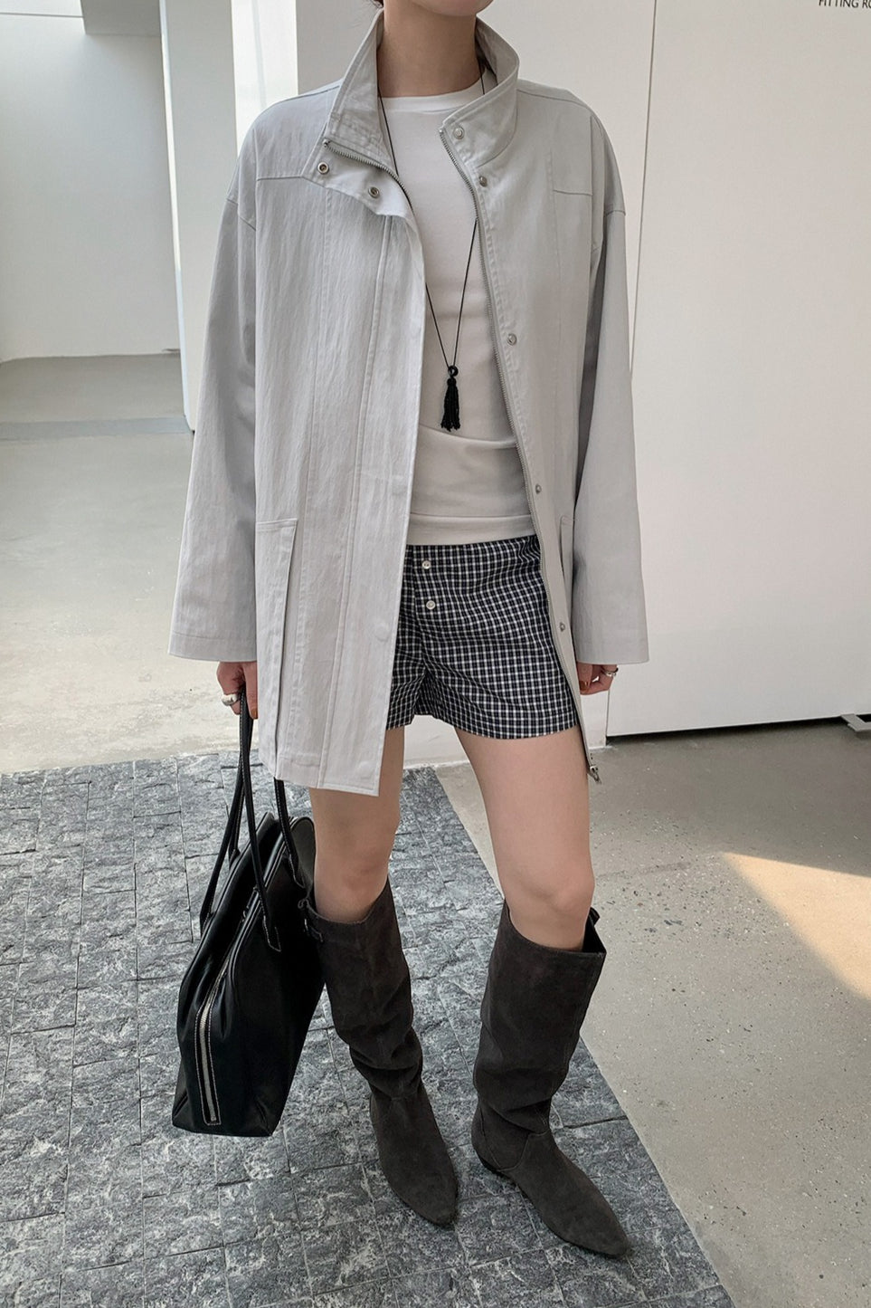 OVERSIZED STAND COLLAR JACKET 2321