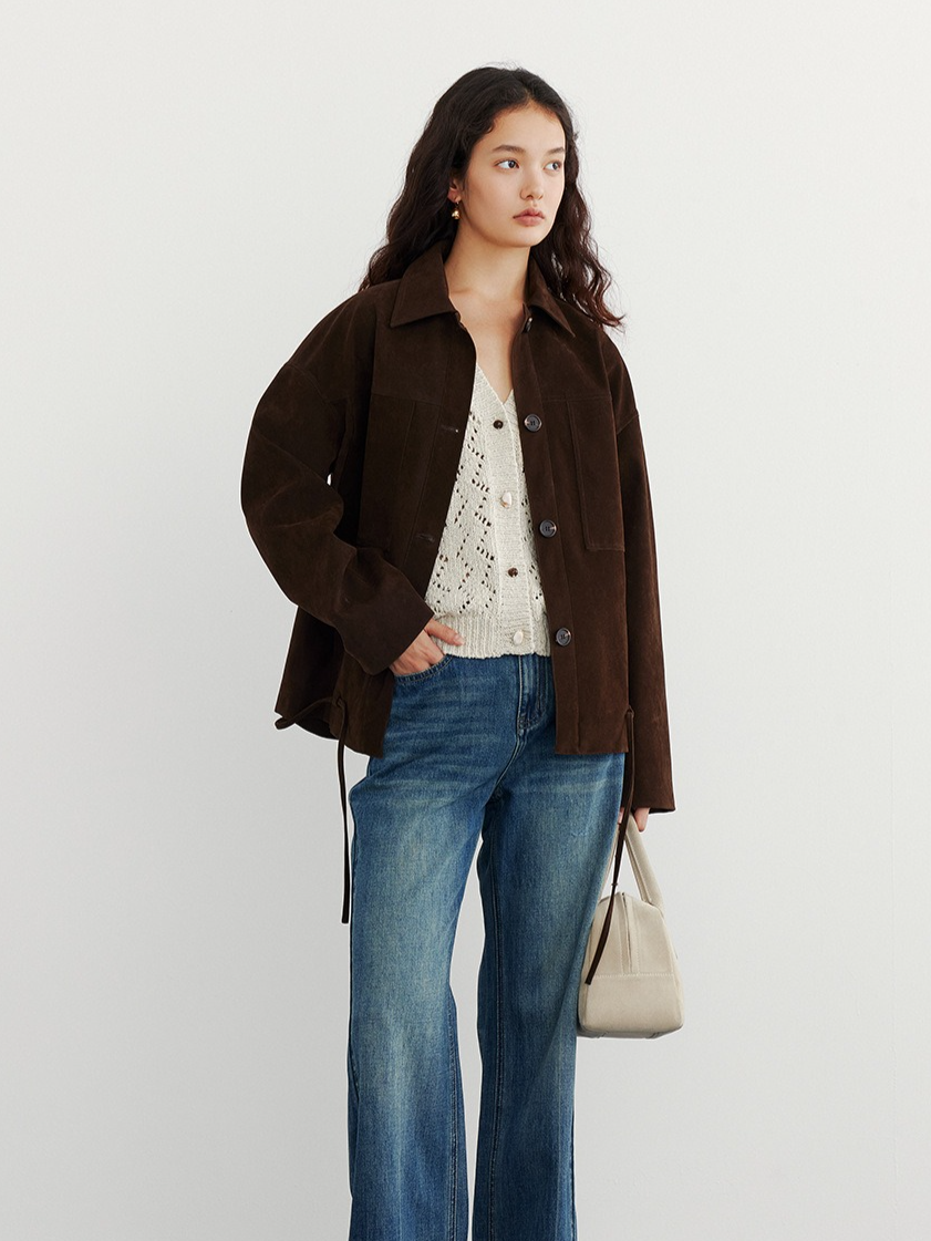 SUEDE HEM LOOP TIE JACKET 2132