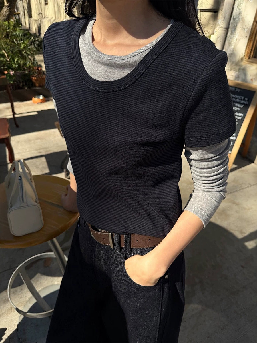 FINE BORDER TEE 2475