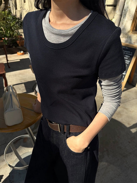 FINE BORDER TEE 2475