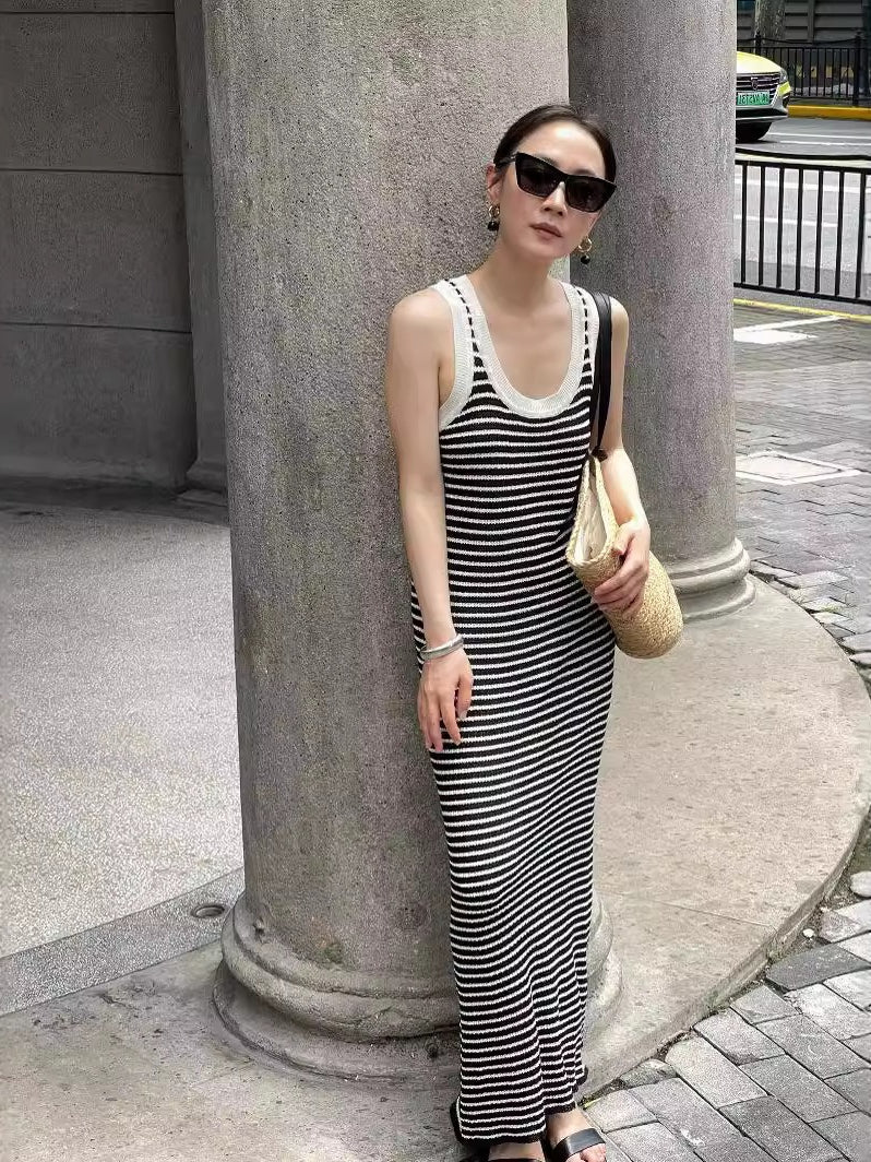 STRIPED SUMMER KNIT DRESS 2372 – gypsophila