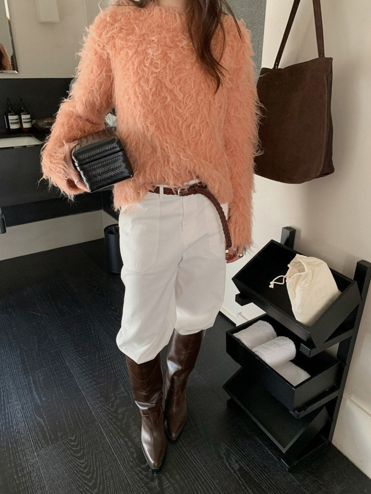 SHAGGY CREW KNIT 2499