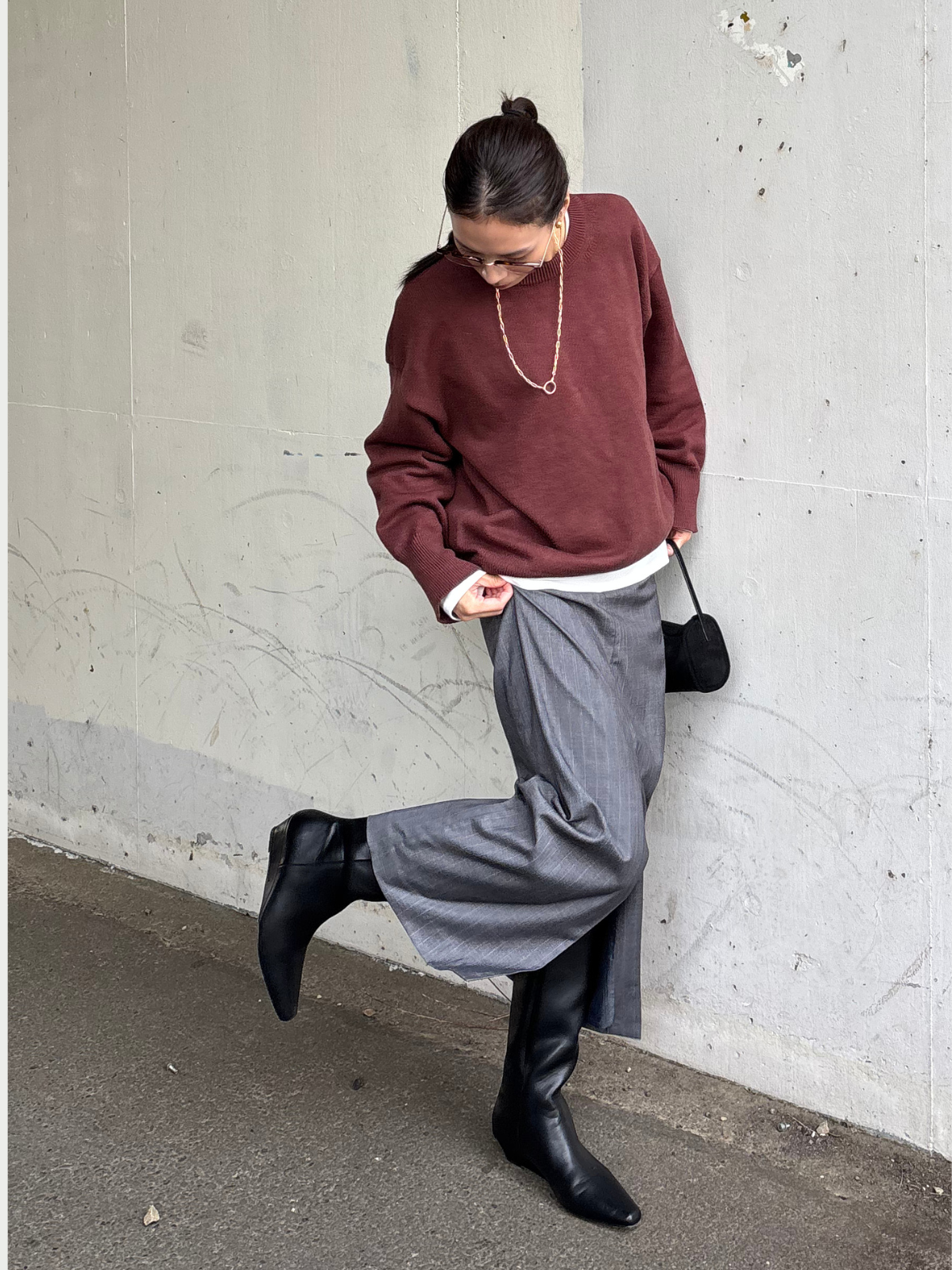 SQUARE TOE LONG BOOTS × ai05