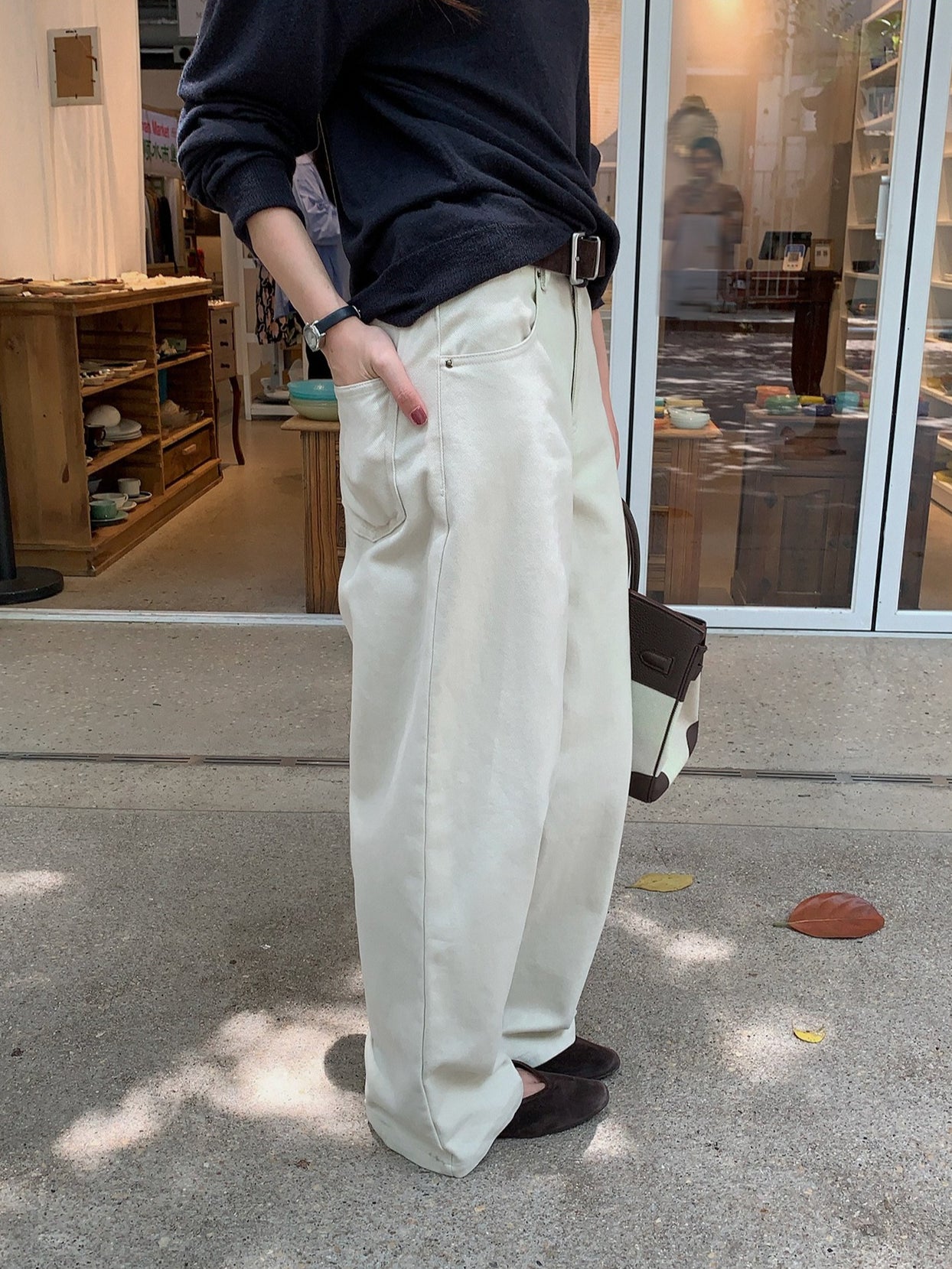 HIGH-WAIST STRAIGHT PANTS 2456