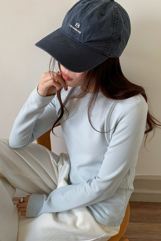 フェイクレイヤークルーネックトップス 2235