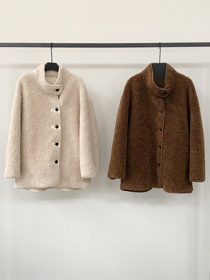 スタンドカラーボアコート 2209