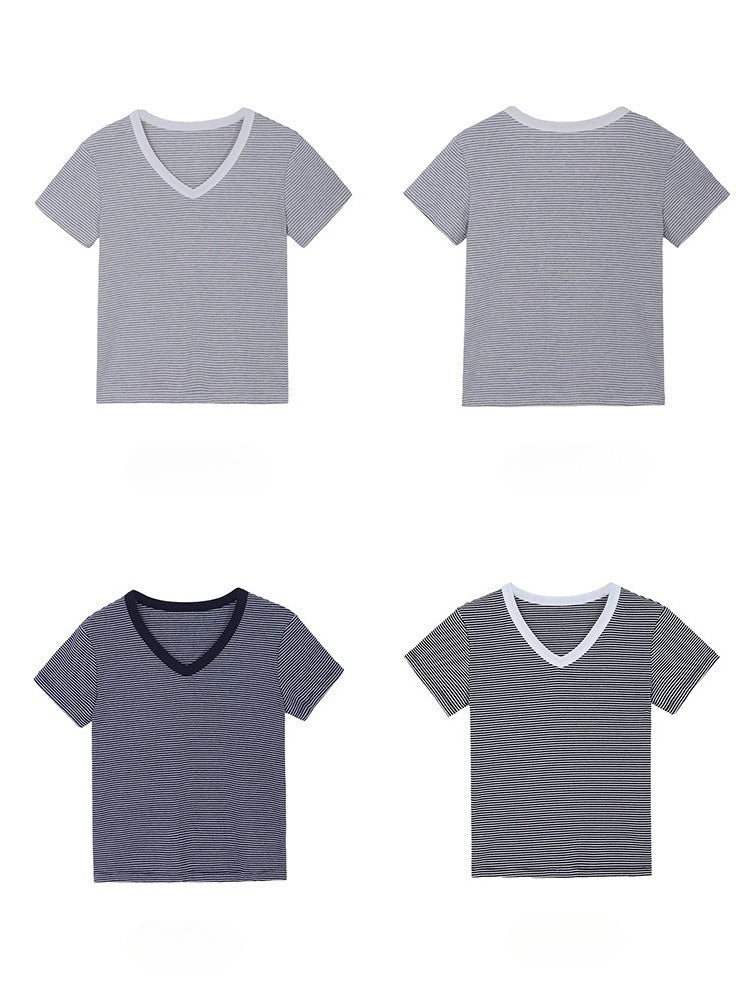 VネックボーダーTシャツ 2391