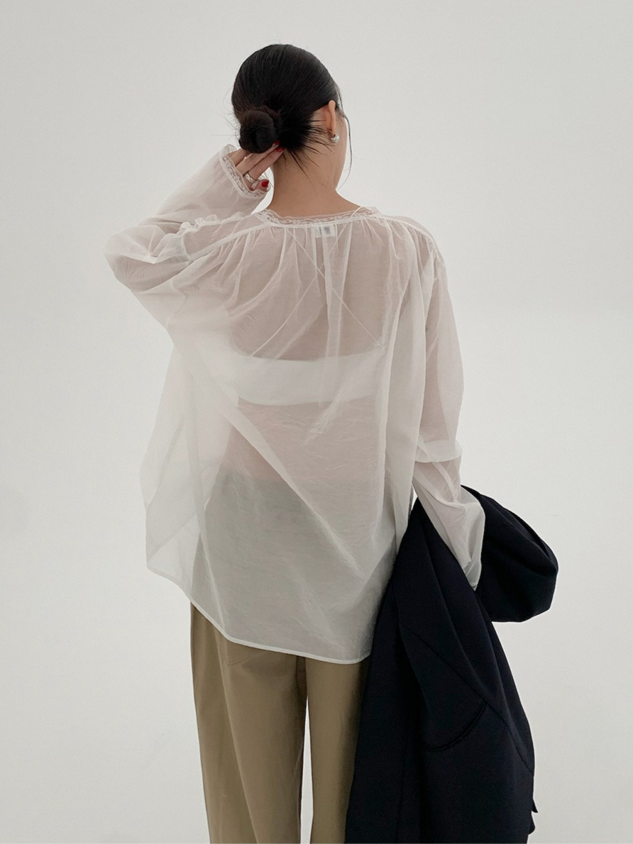 SHEER TIE-NECK BLOUSE 2131