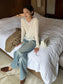SHEER VELVET LACE V-TOP 2470