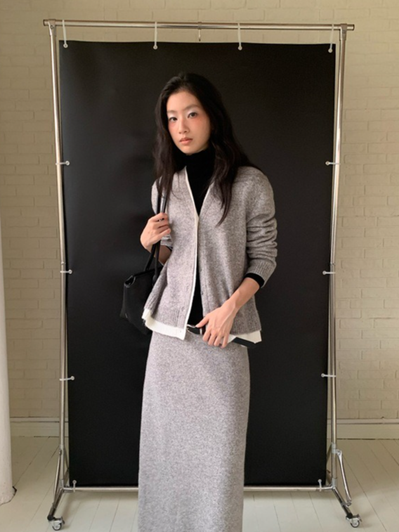 カラーブロックニットカーディガン 2211