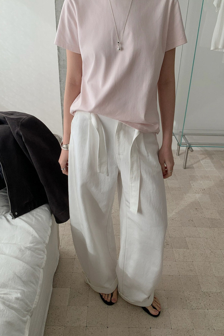 DOUBLE BELT WIDE PANTS 2304