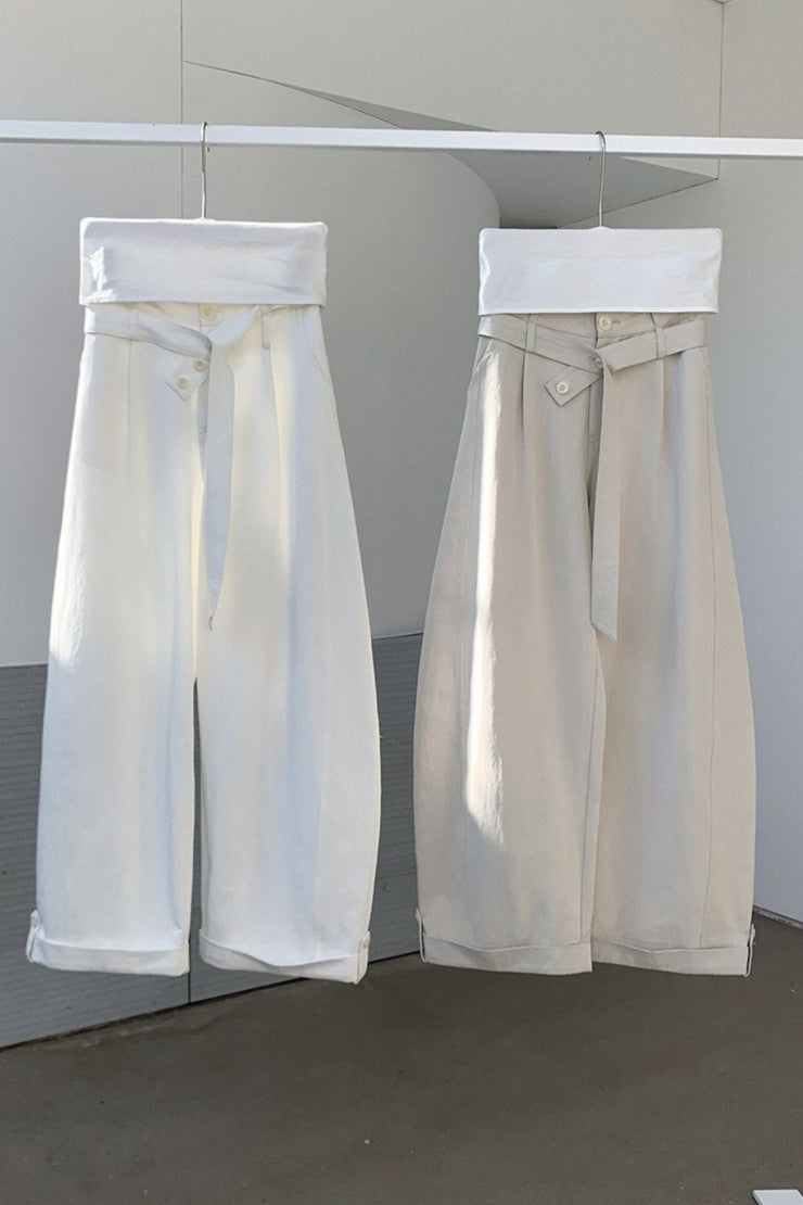 DOUBLE BELT WIDE PANTS 2304