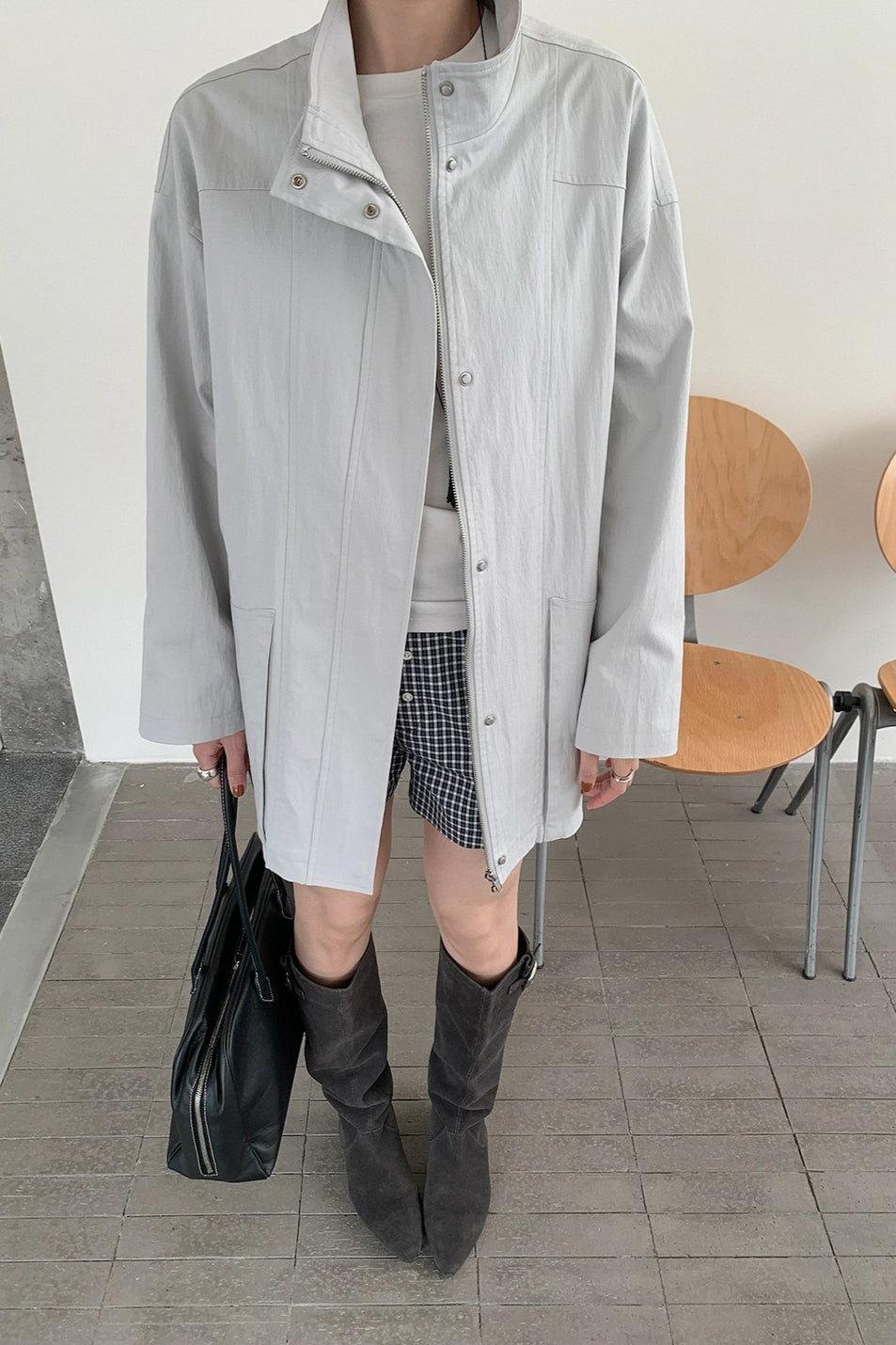 OVERSIZED STAND COLLAR JACKET 2321