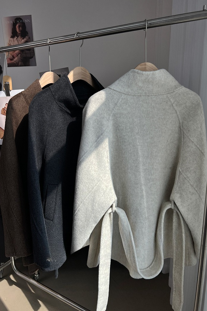 スタンドカラーウールコート 2221