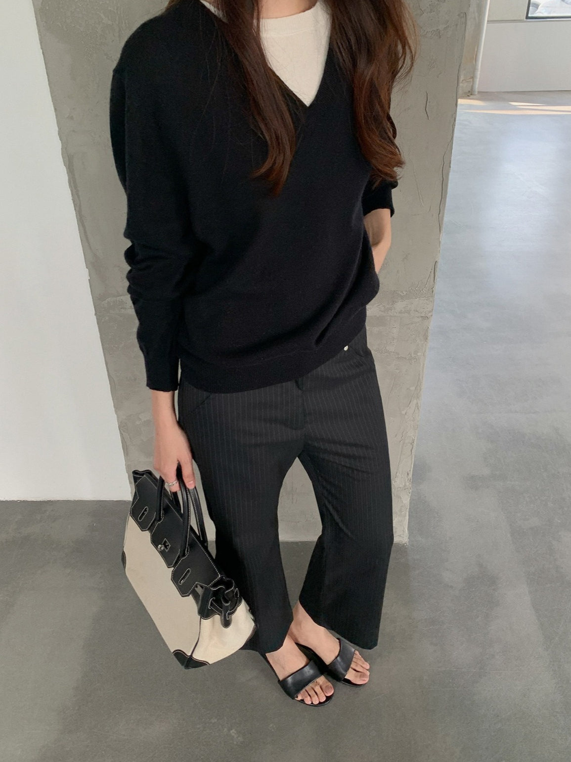 LAYERED-LOOK MINIMAL KNIT 2454