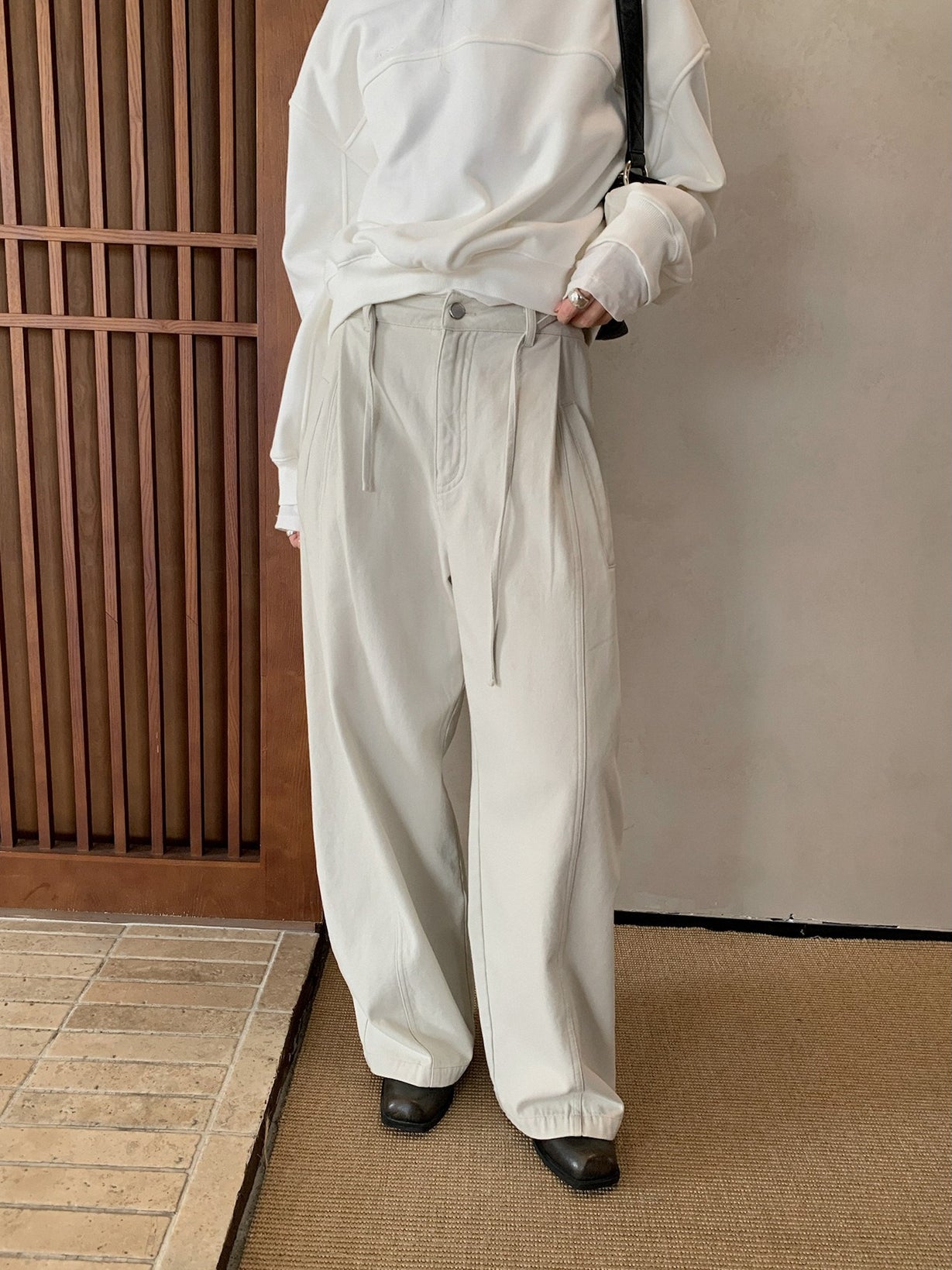 CORD BELT COCOON PANTS 2502
