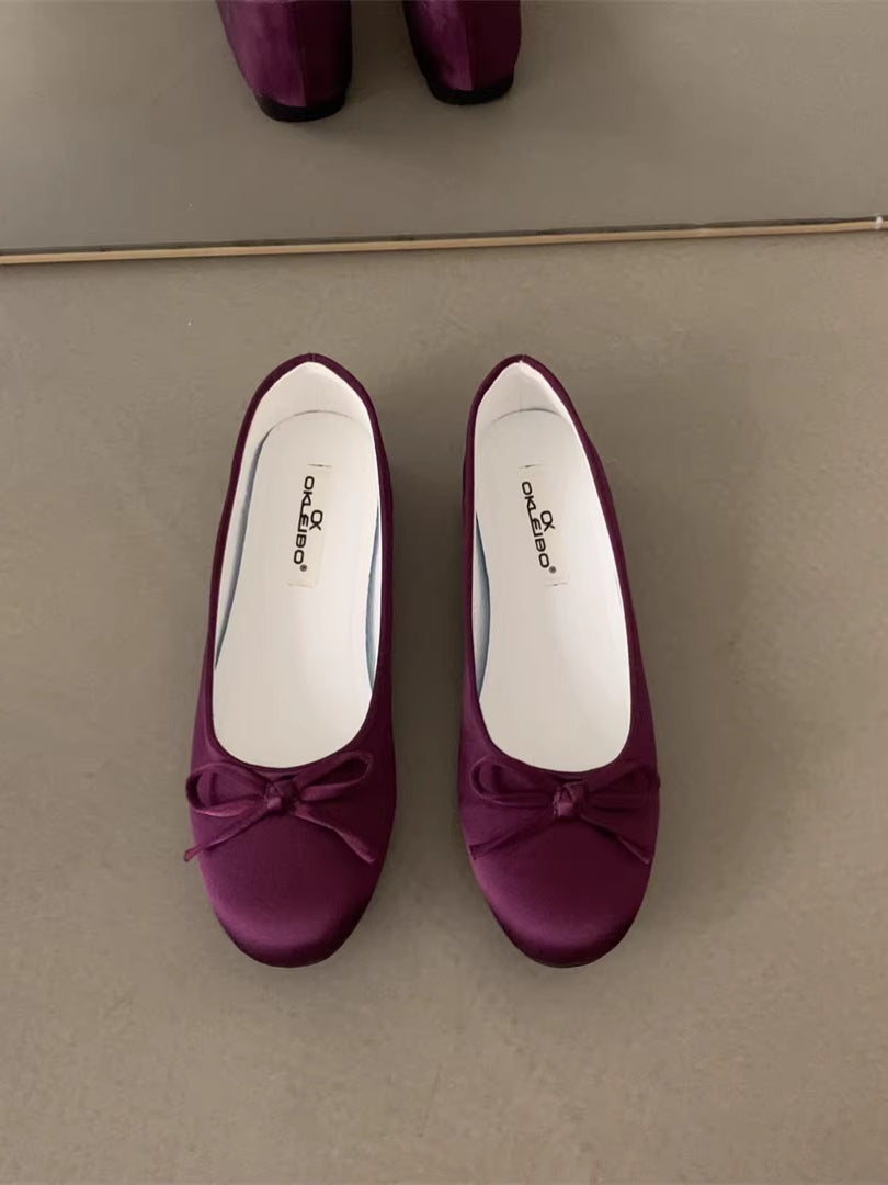 サテンバレエフラットシューズ 2326