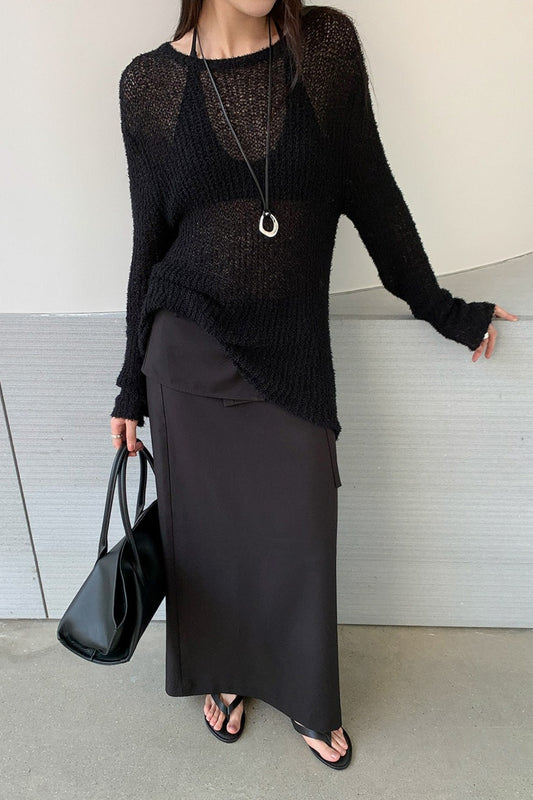 WRAP DETAIL LONG SKIRT 2308