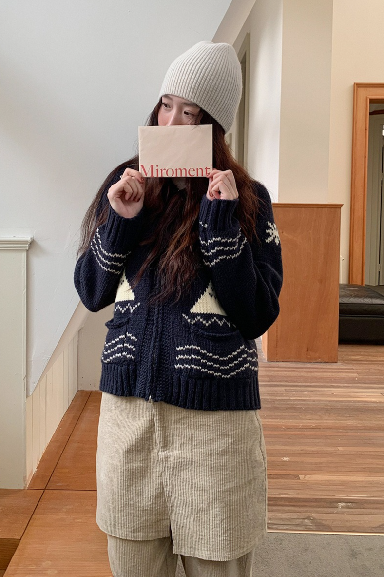 ノルディック柄ジップニット 2217