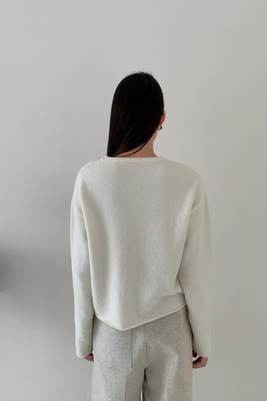 ストール付ラウンドネックカラーニット 2219