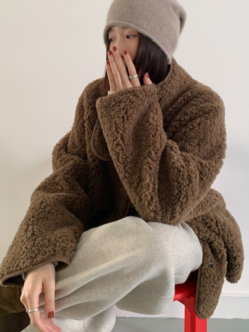 スタンドカラーボアコート 2209