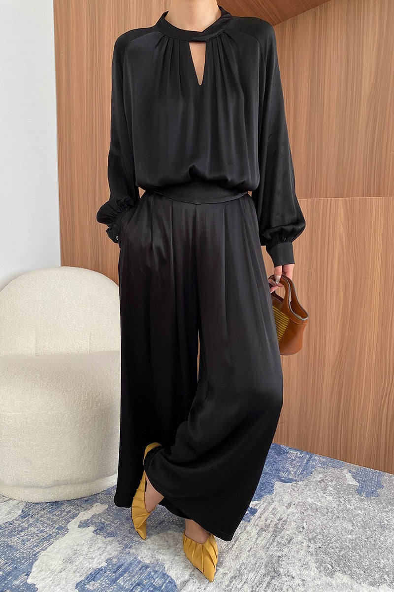 単品注文／セットアップ対応】ニュアンスドレープトップス＋ワイド