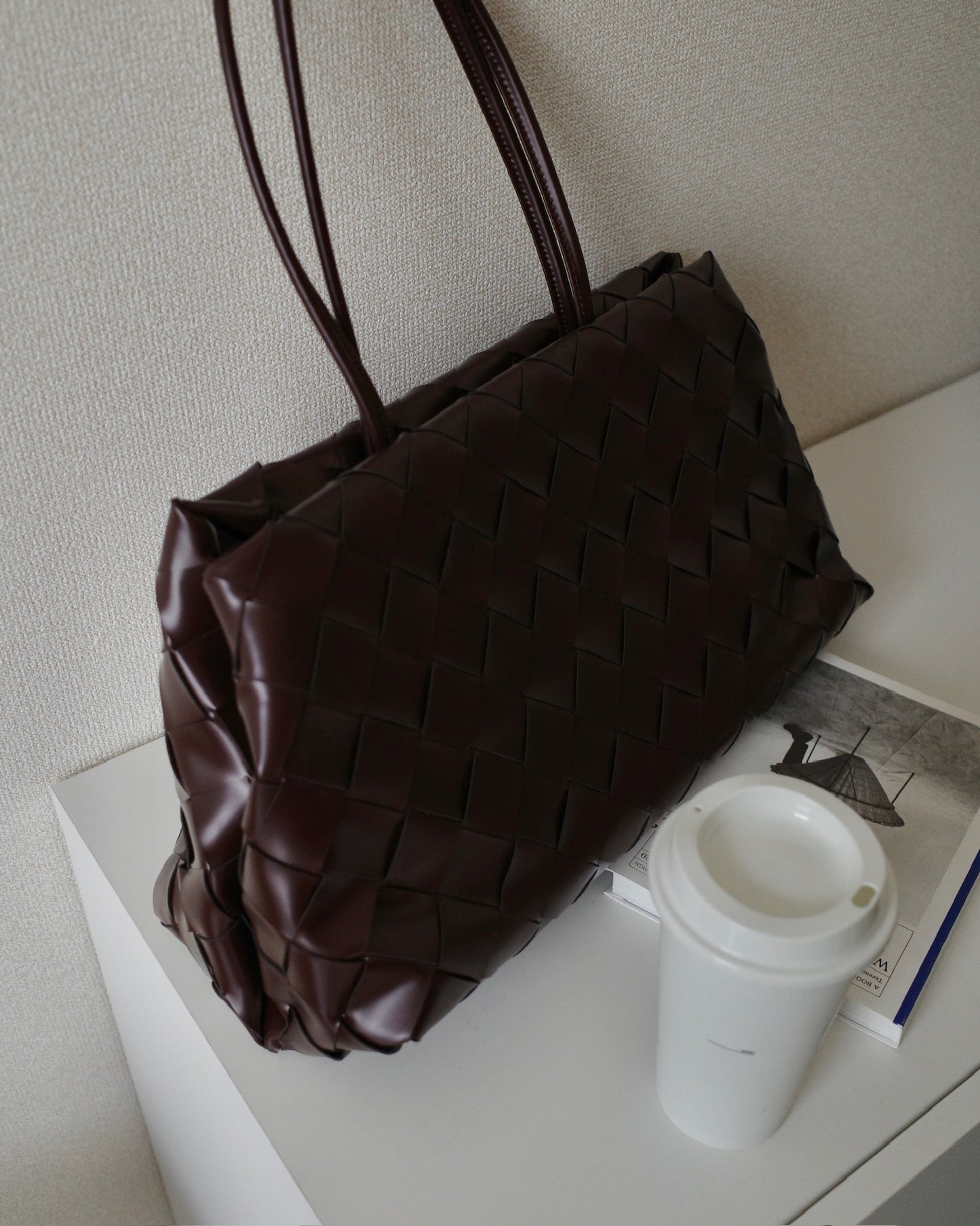 レザー編み込みショルダーバッグ 2139