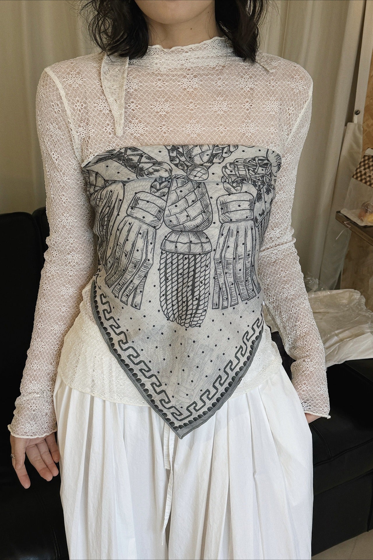 シアーレースプチハイネックトップス 2271