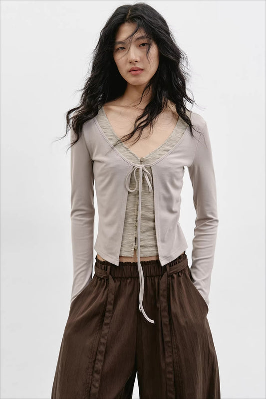 レイヤードVネックトップス 2294