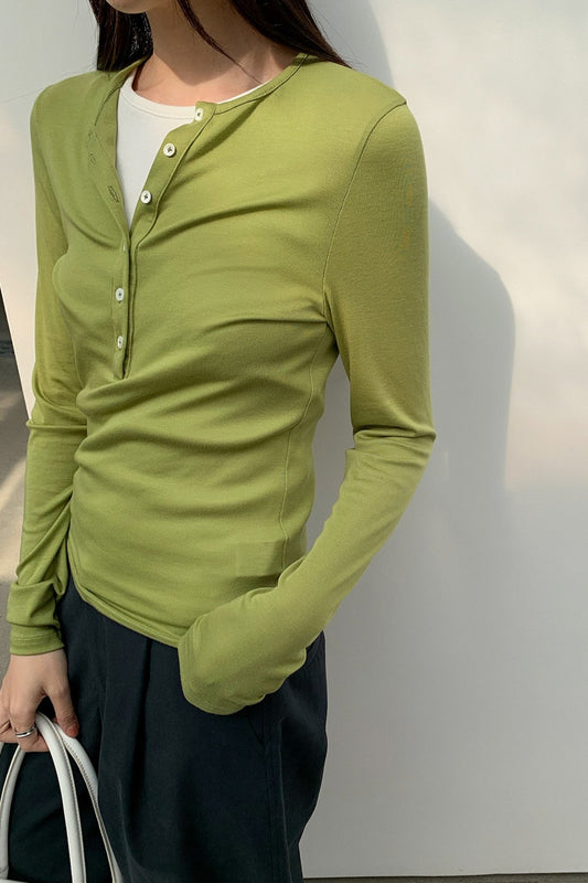 BUTTON HENLEY TOP 2314
