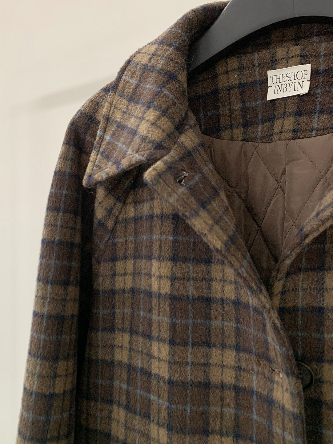 クラシカルチェックステンカラーコート 2236