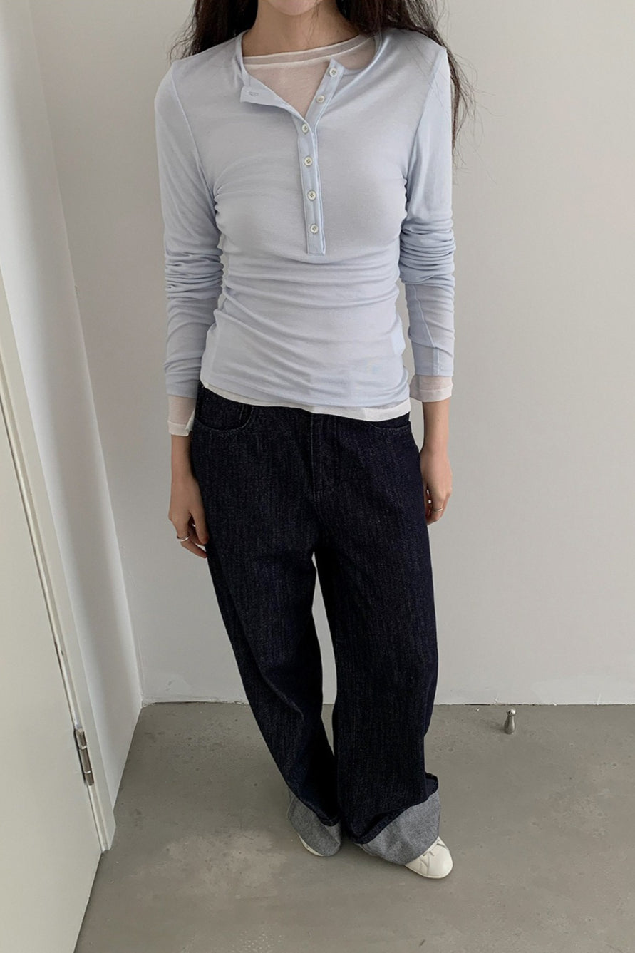 BUTTON HENLEY TOP 2314