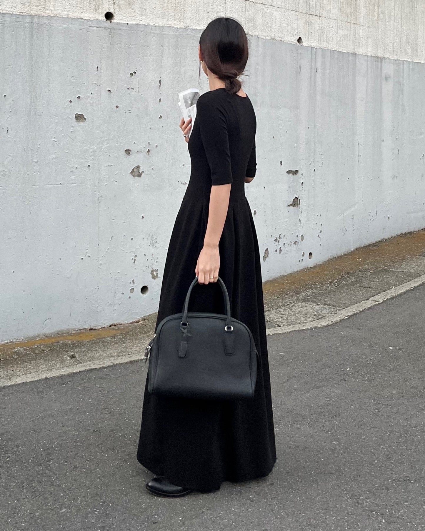 ハーフスリーブロングワンピース 0830