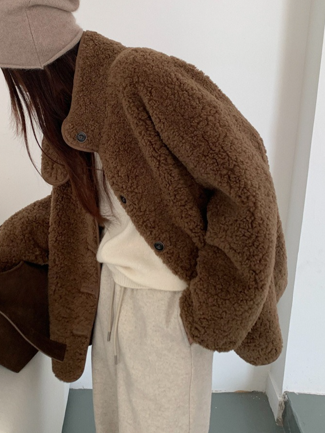 スタンドカラーボアコート 2209