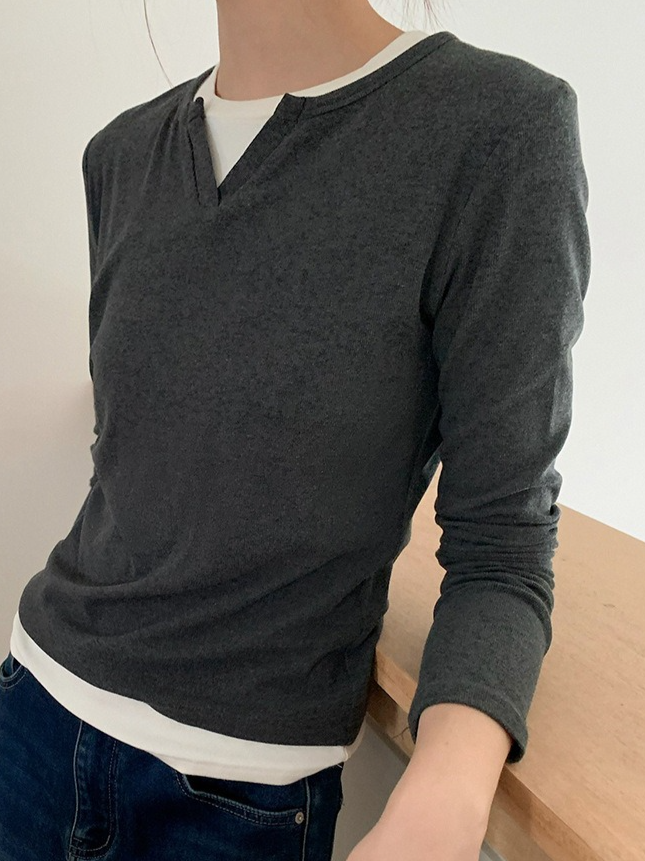 フェイクツーピーススキッパーTシャツ 2199