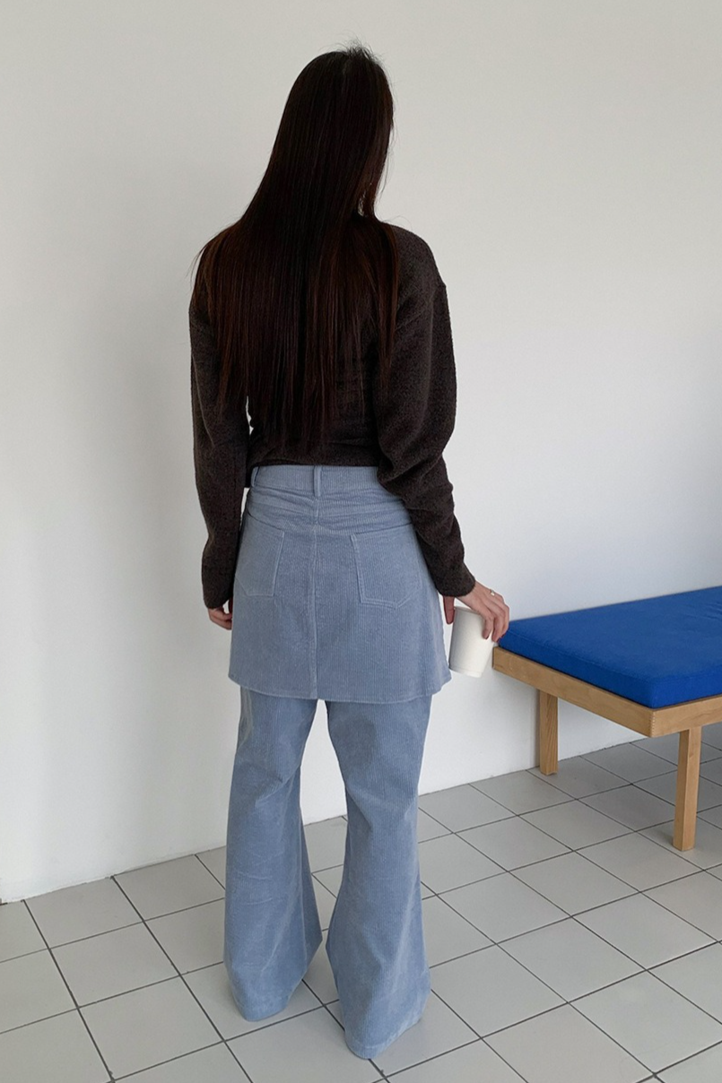 ストール付ラウンドネックカラーニット 2219