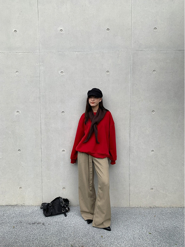 SCARF ACCENT SWEAT 2481