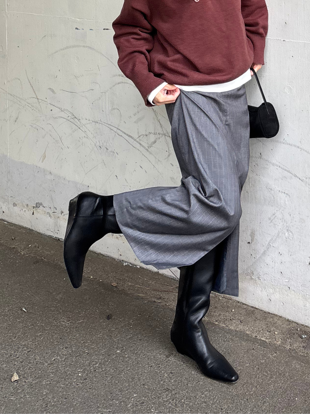 SQUARE TOE LONG BOOTS × ai05