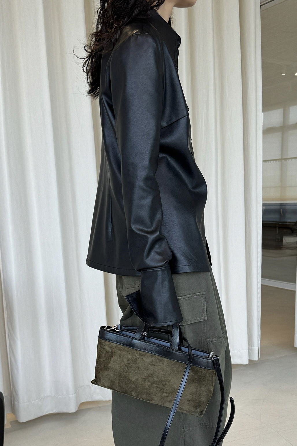 フェイクレザーシャツジャケット 2248