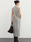 SUEDE TIE-NECK SLEEVELESS ONEPIECE 2125