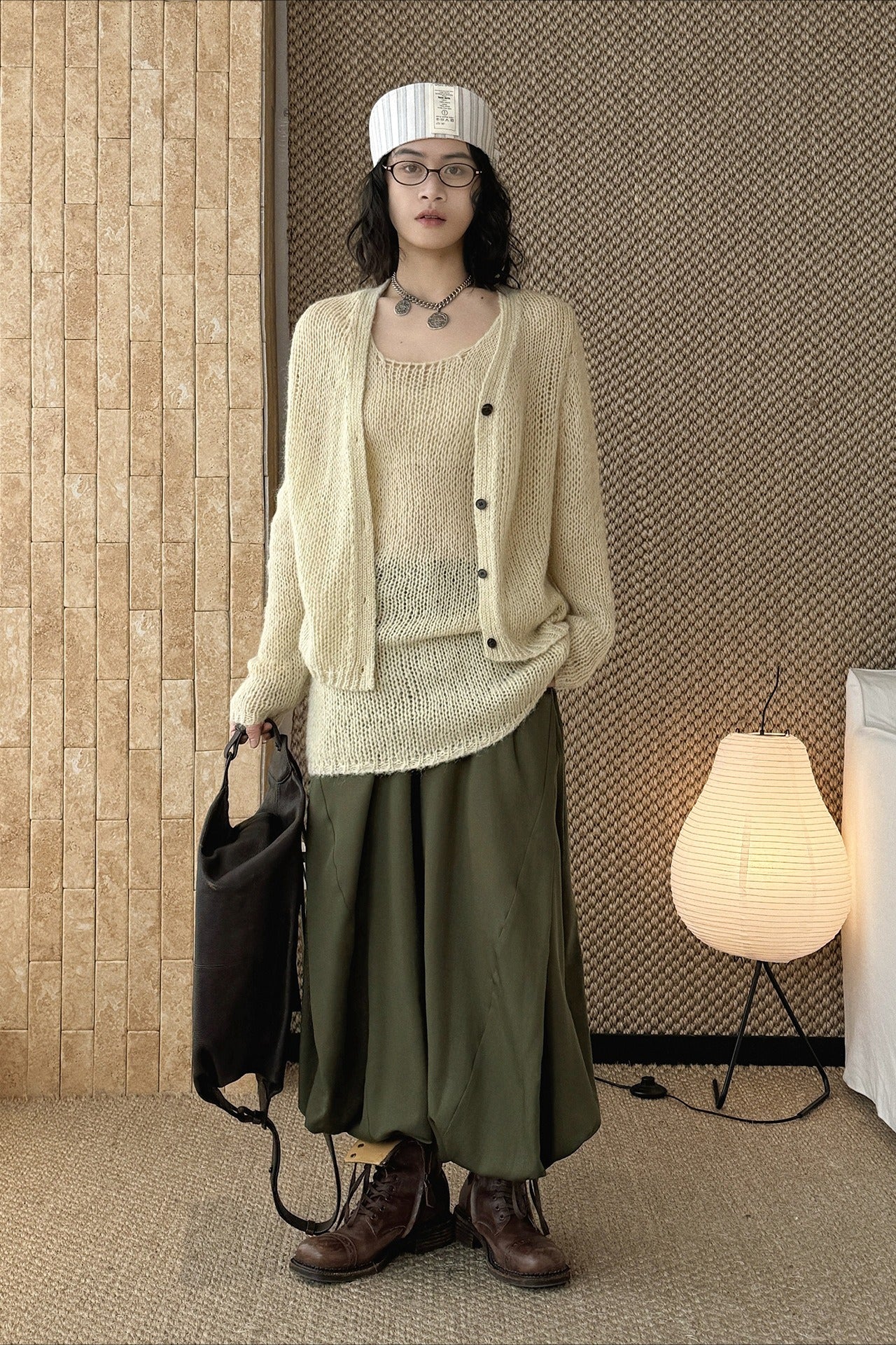 透かし編みニットアンサンブル 2273