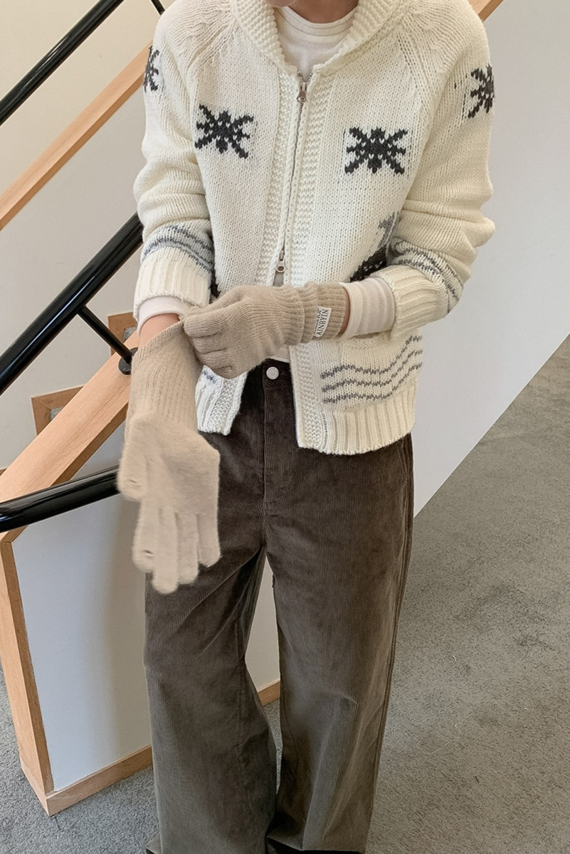 ノルディック柄ジップニット 2217