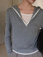 V-NECK HOOD KNIT TOP 2514